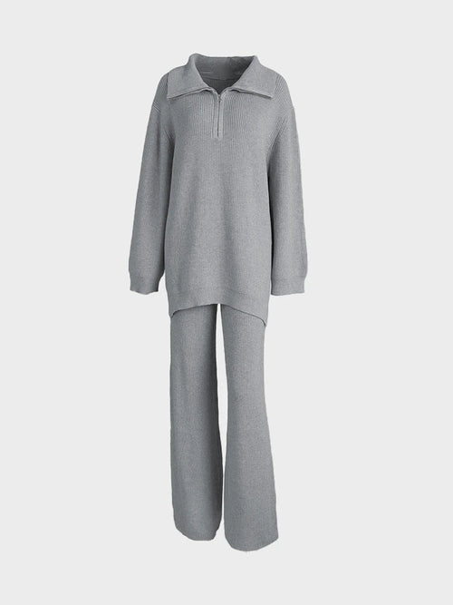 Half-Zip Knit Sweater Coordinated Set