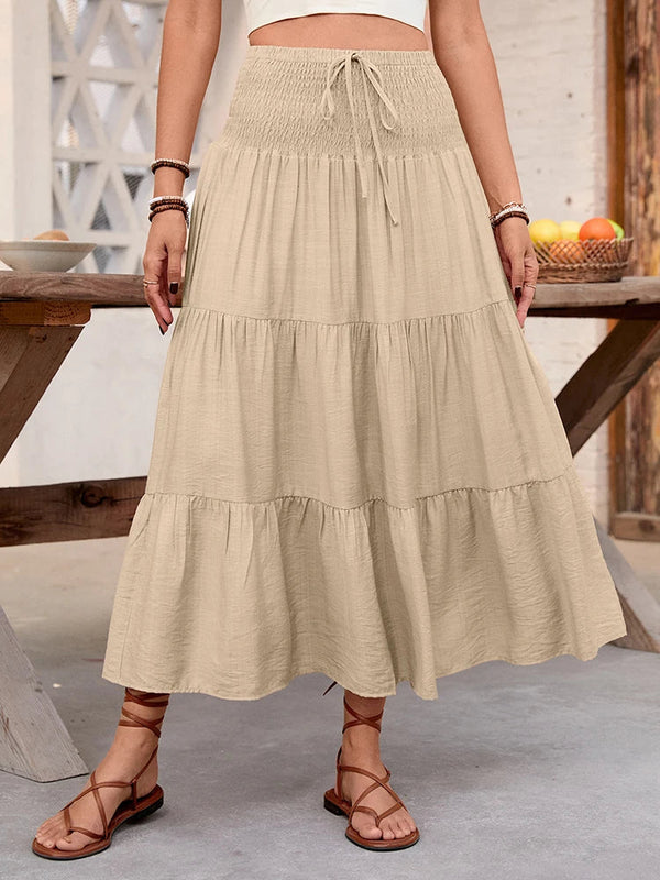 Women's  Maxi Skirt A-Line Flowy Ruffle Skirts