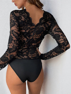 Bodysuit for Women Sexy Long Sleeve V Neck Body Suits
