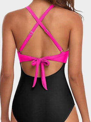 Ribbed Cutout-Front Shaping Swimsuit