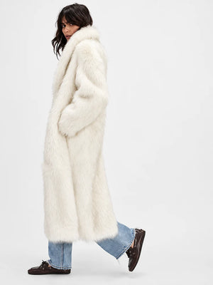 Oversized Waterfall Faux Fur Coat