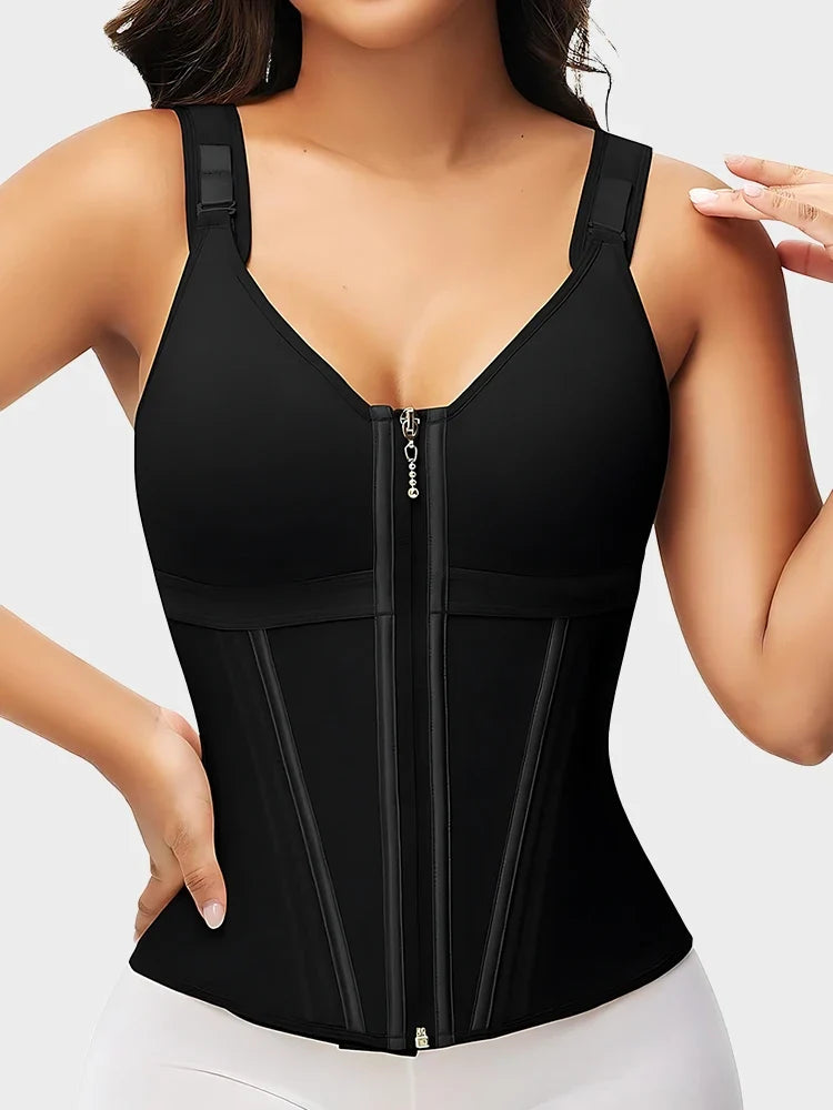 Waist Shapewear for Women with Bra Tummy Control Girdle Workout Shapewear with Adjustable Shoulder Strap