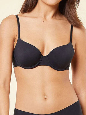 Fits Everybody Push Up Bra for Women-Buttery Soft Scoop Neckline-Padded Underwire Sexy Demi Balconette T Shirt Bras