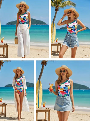 One-Shoulder Tummy Control One-Piece Swimsuit