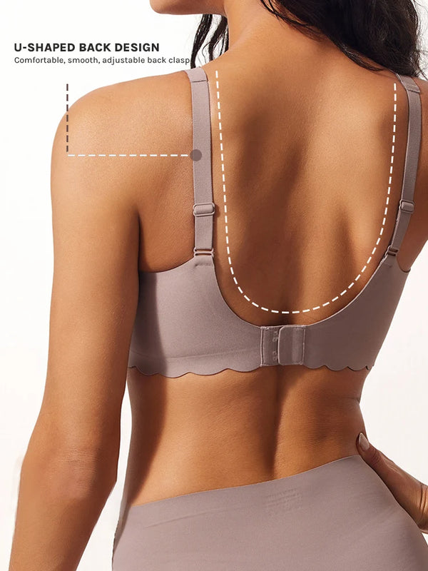 Wireless Bra Womens Scalloped Comfortable Wireless Bras