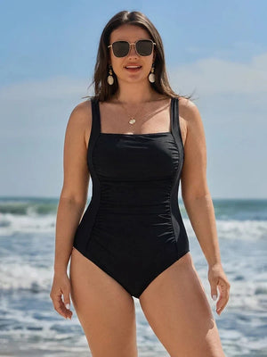 Ribbed Cutout-Front Shaping Swimsuit