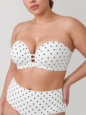 Plus-Size Women's Strapless Double Front Clasp Push-Up Bra (Fits D/DD/F Cups)