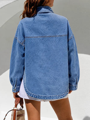 Vintage Wash Oversized Denim Shirt Jacket