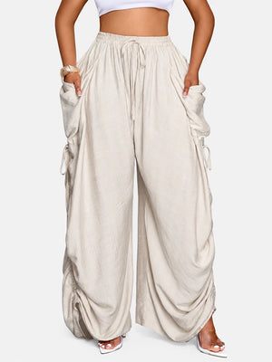 Everyday Ruched Wide-Leg Pants