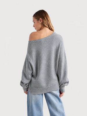Women’s Relaxed Scoop Neck Drop Shoulder Sweater