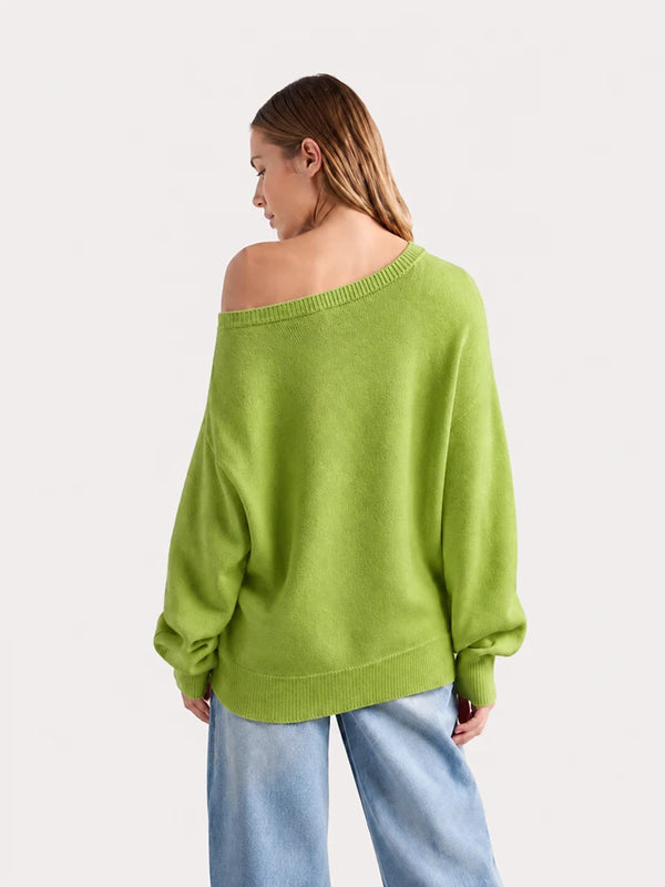 Women’s Relaxed Scoop Neck Drop Shoulder Sweater