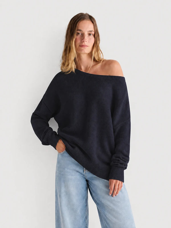Women’s Relaxed Scoop Neck Drop Shoulder Sweater