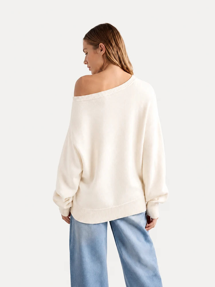 Women’s Relaxed Scoop Neck Drop Shoulder Sweater