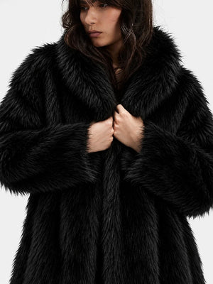 Oversized Waterfall Faux Fur Coat