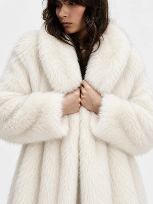 Oversized Waterfall Faux Fur Coat