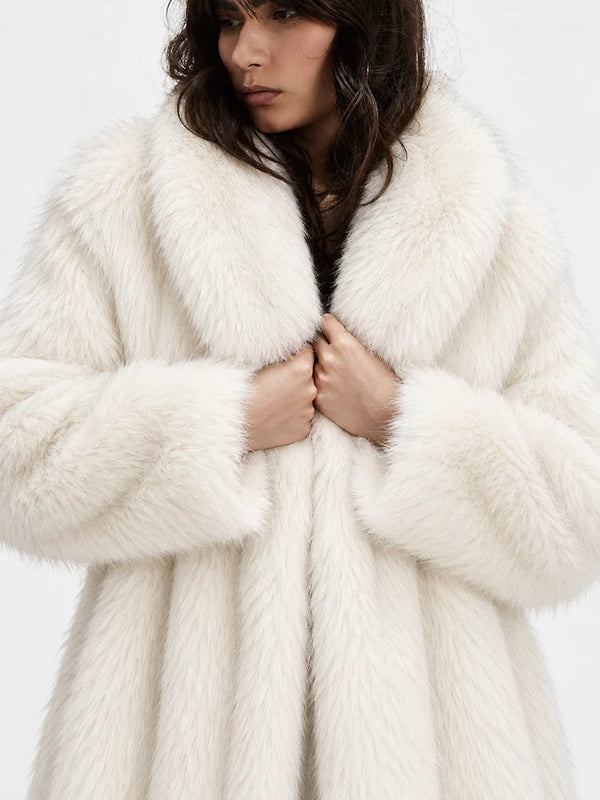 Oversized Waterfall Faux Fur Coat