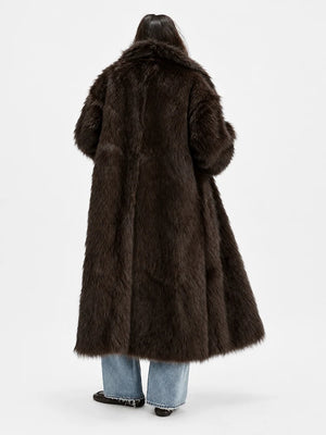 Oversized Waterfall Faux Fur Coat