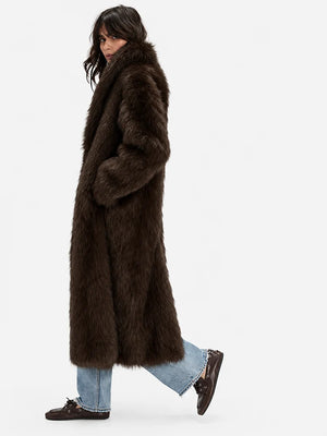 Oversized Waterfall Faux Fur Coat