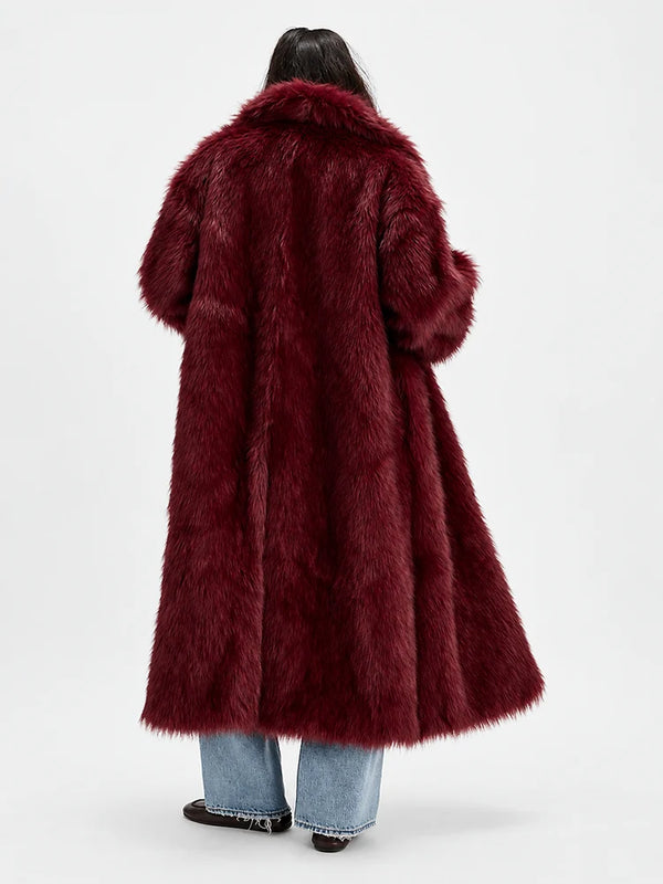 Oversized Waterfall Faux Fur Coat