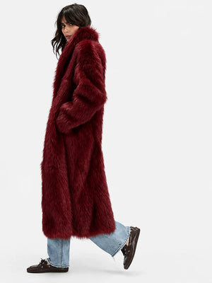 Oversized Waterfall Faux Fur Coat