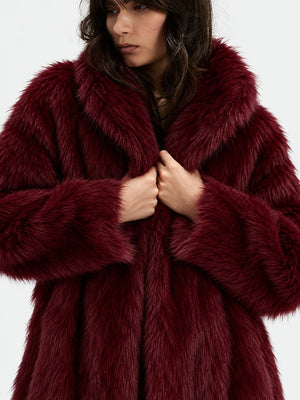 Oversized Waterfall Faux Fur Coat