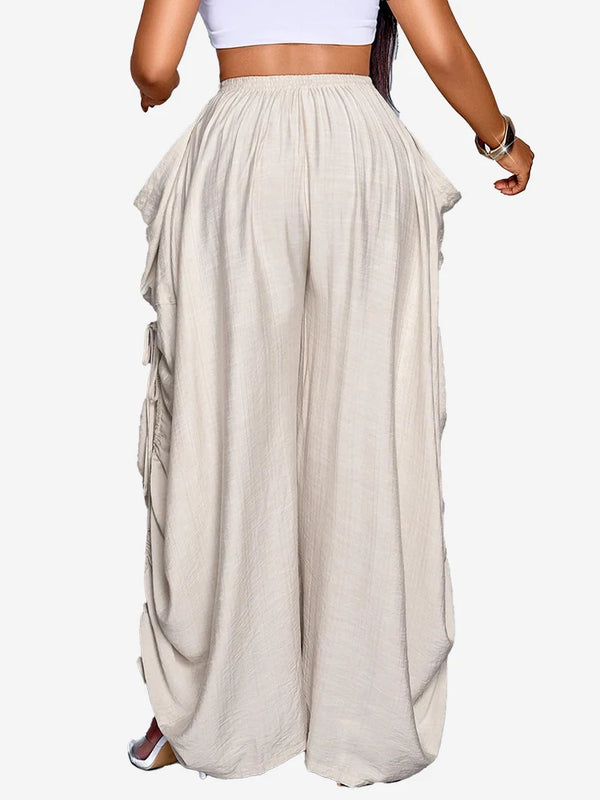 Everyday Ruched Wide-Leg Pants