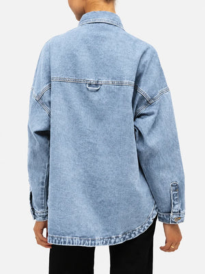 Vintage Wash Oversized Denim Shirt Jacket