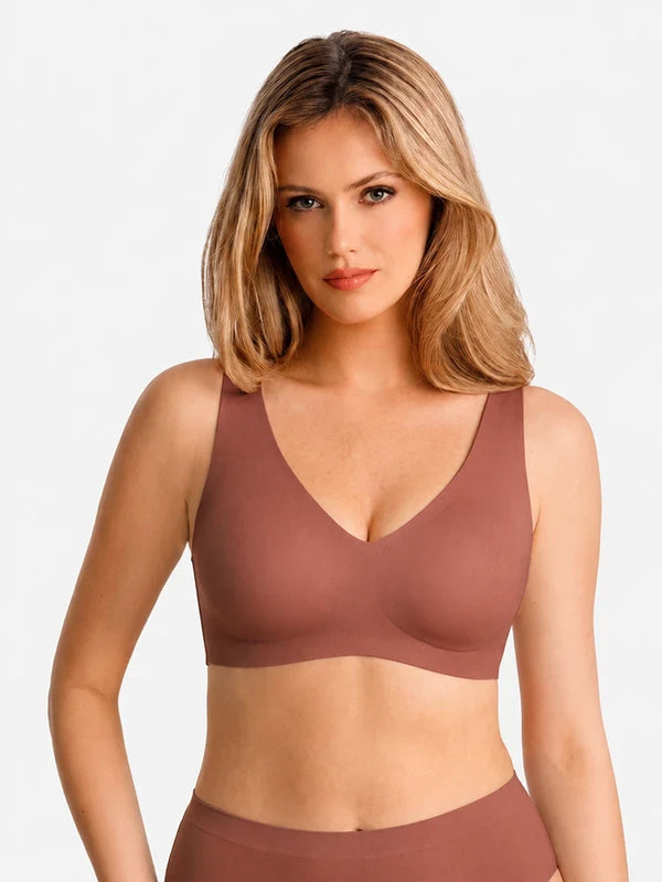 Wireless Comfortable  Push-Up Deep V Seamless Jelly Bra
