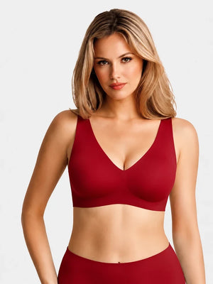 Wireless Comfortable  Push-Up Deep V Seamless Jelly Bra