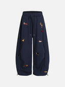 Women's Cute Embroidered Baggy Sweatpants