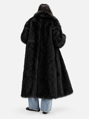 Oversized Waterfall Faux Fur Coat