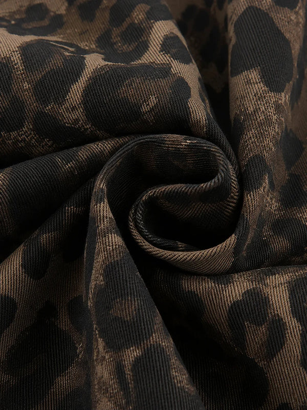 Women’s Animal Print Shacket – Oversized Button-Down Long Sleeve Shirt Jacket